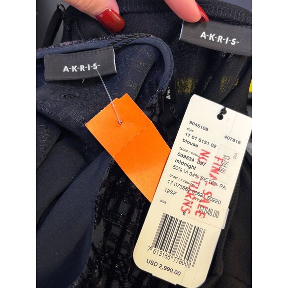 NWT Akris Sheer Tunic Midnight Blue Size 6 2p - Picture 8 of 8